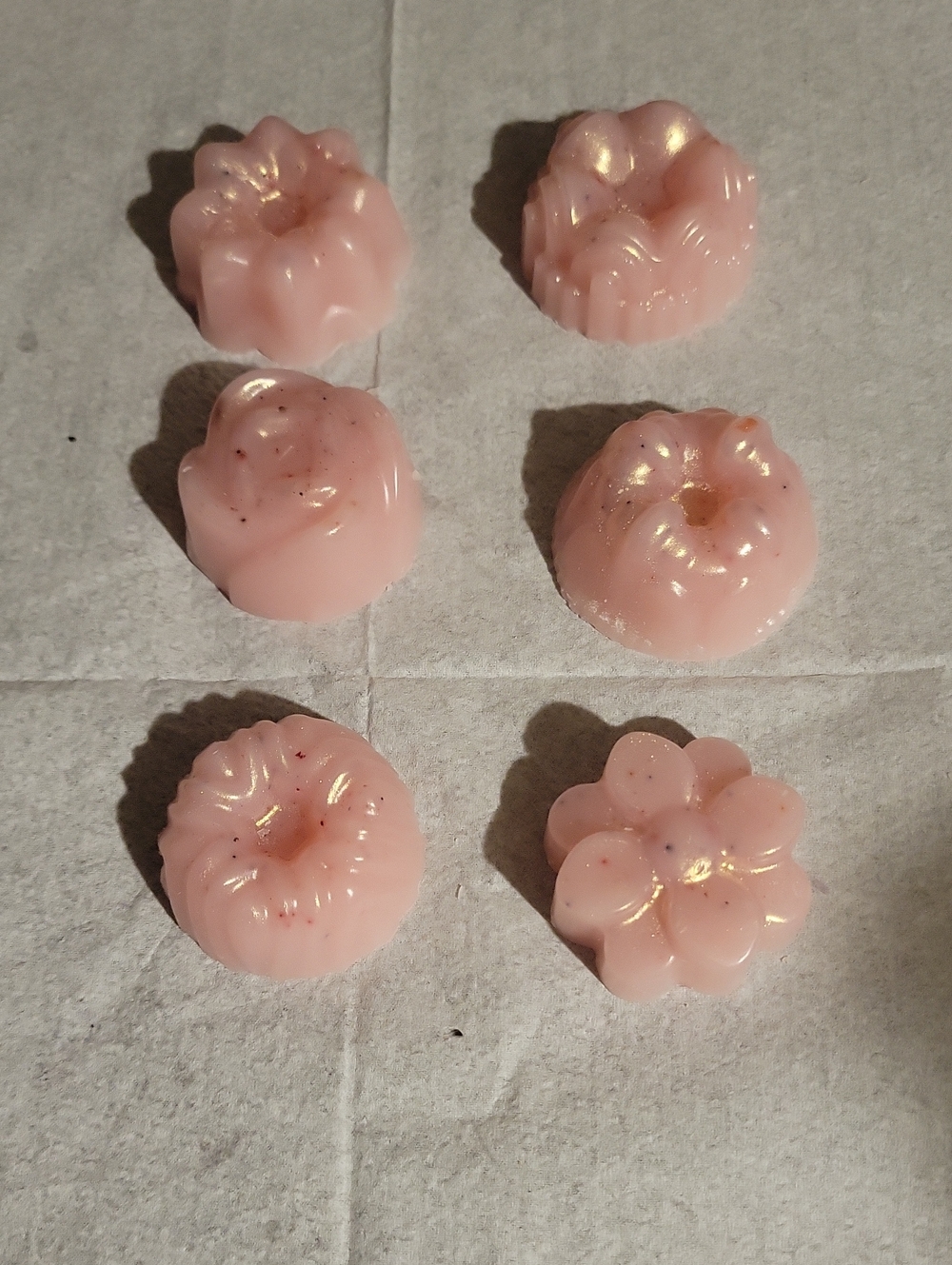 Handmade Pink Floral Wax Melts, Set Of 6